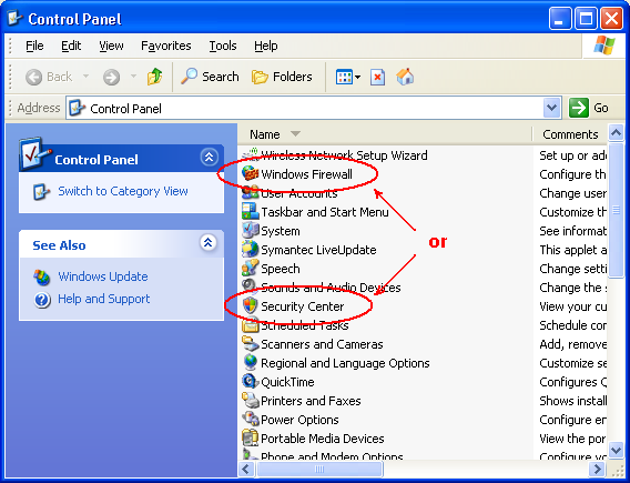 Configuring Windows XP Firewall, Support